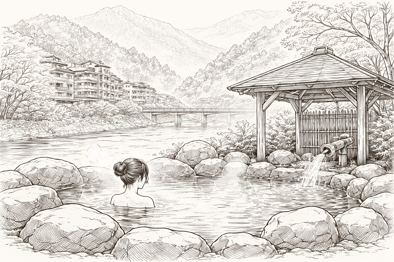 下呂温泉は日帰り入浴でも源泉掛け流しを楽しめます