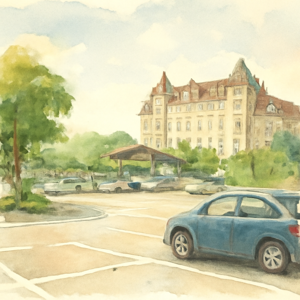 宿泊者専用駐車場は原則24時間利用でき、場所はウェルカムゲート周辺が中心です